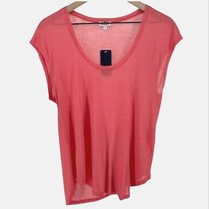SPLENDID CORAL SCOOP NECK CAP SLEEVE MODAL TEE - XS